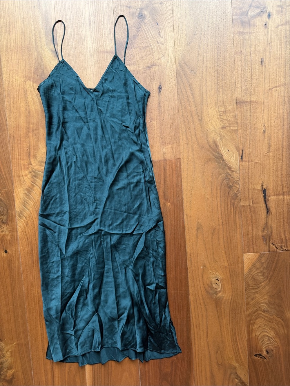 CAMI NYC / Carli Midi Midweight Refined Silk Dress / Hunter Green / XS